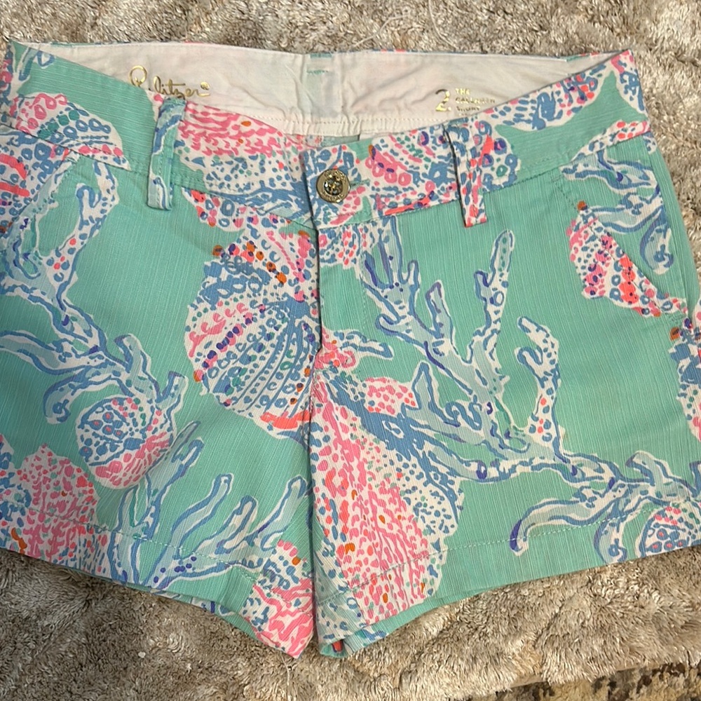 Lilly Pulitzer fresh mint coral reef Callahan shorts size 2